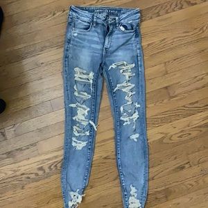 high wasited stretchy jeans